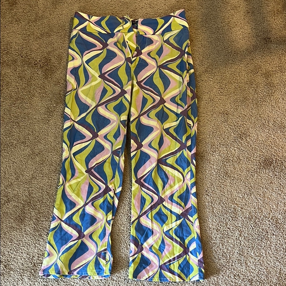 Zara Multicolor Geometric Straight Leg Pants